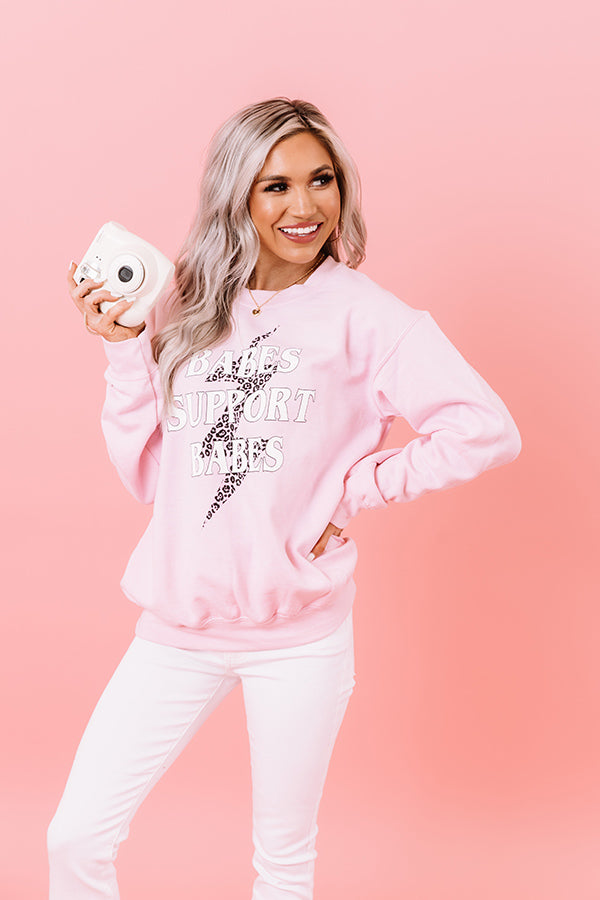 Babes Support Babes Sweatshirt in Pink Image - 2
