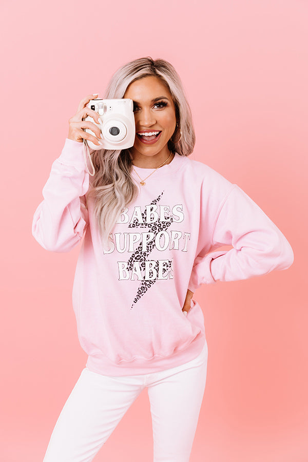 Babes Support Babes Sweatshirt in Pink Image - 1