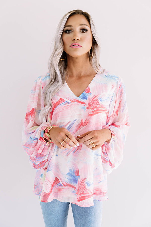 Runaway Fabulous Watercolor Shift Top In Pink Image - 1