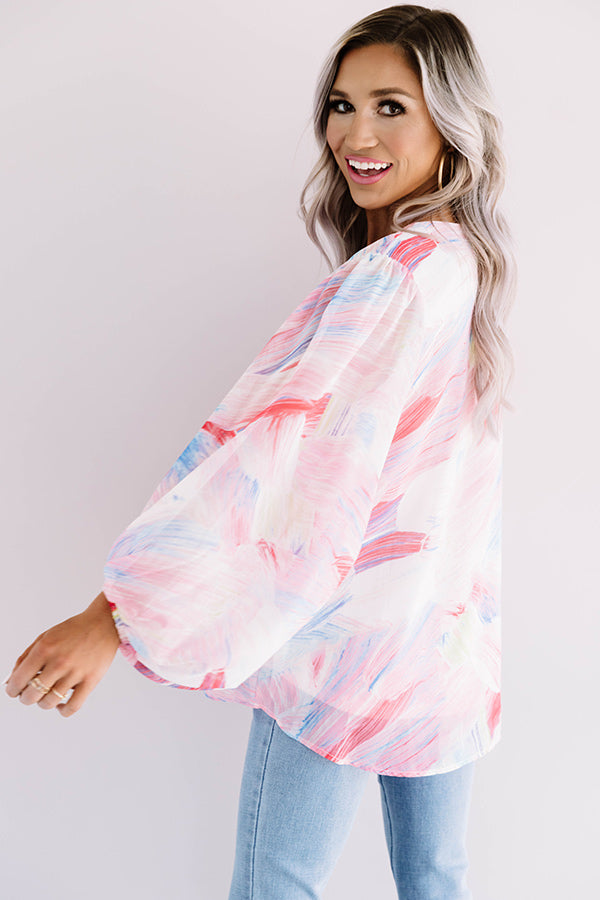 Runaway Fabulous Watercolor Shift Top In Pink Image - 1
