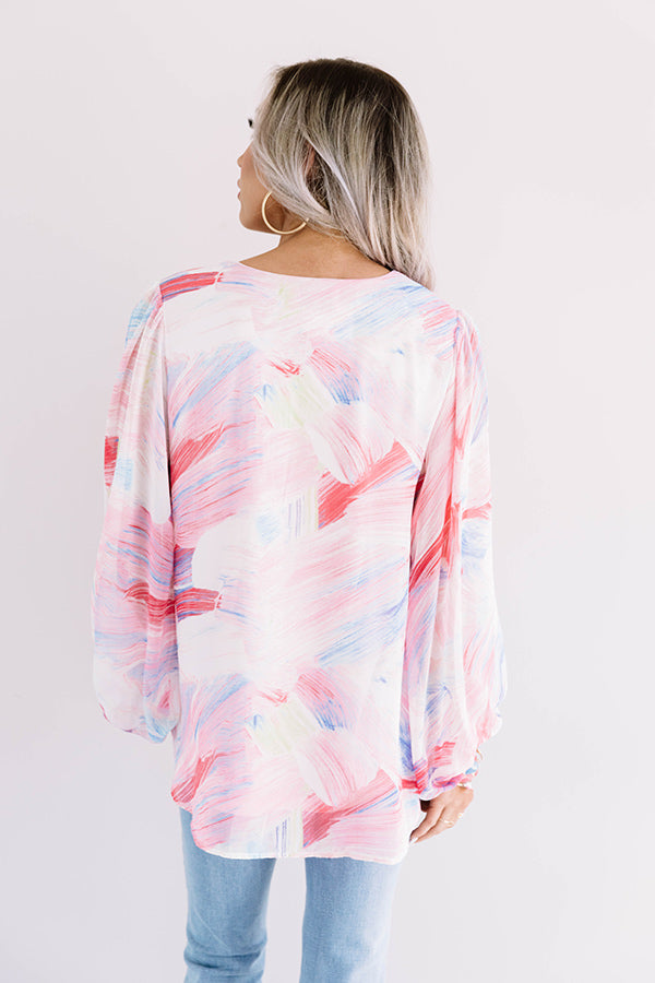 Runaway Fabulous Watercolor Shift Top In Pink Image - 1