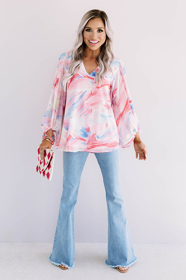 Runaway Fabulous Watercolor Shift Top In Pink Image - 1