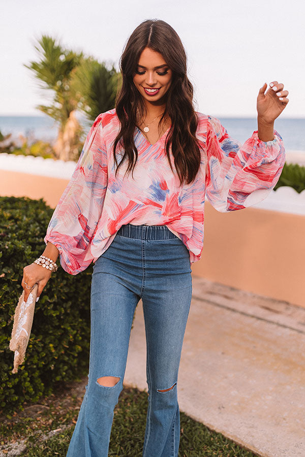 Runaway Fabulous Watercolor Shift Top In Pink Image - 1