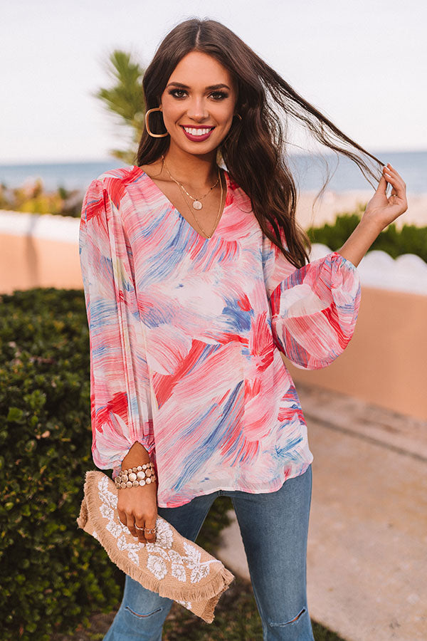 Runaway Fabulous Watercolor Shift Top In Pink Image - 1