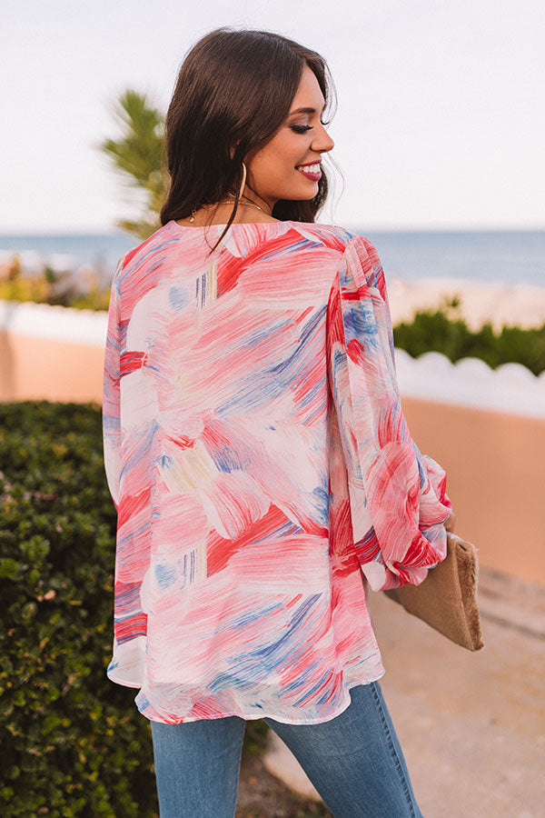 Runaway Fabulous Watercolor Shift Top In Pink Image - 1