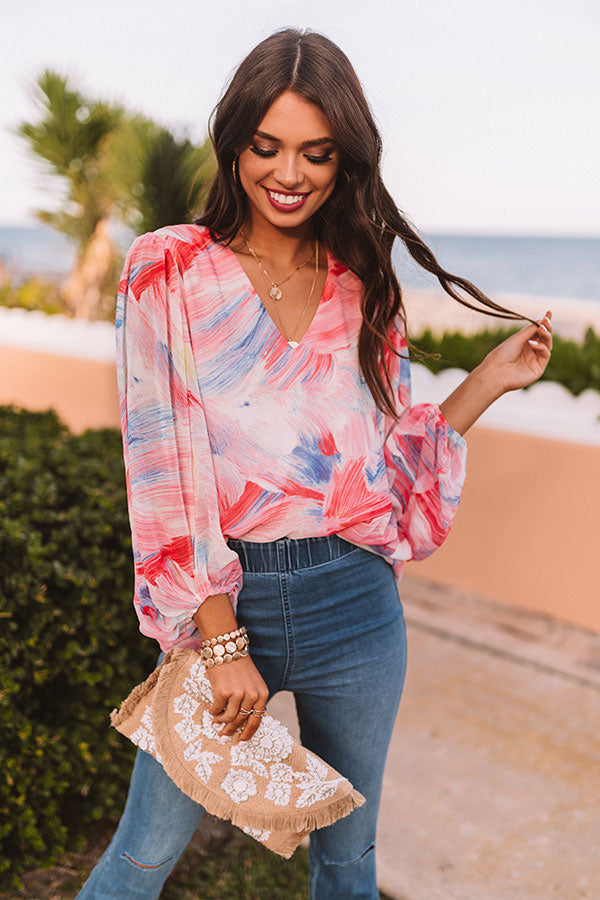 Runaway Fabulous Watercolor Shift Top In Pink Image - 1