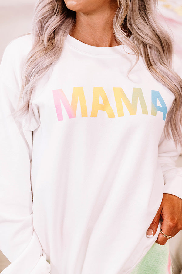 Colorful Mama Sweatshirt in White Image - 4