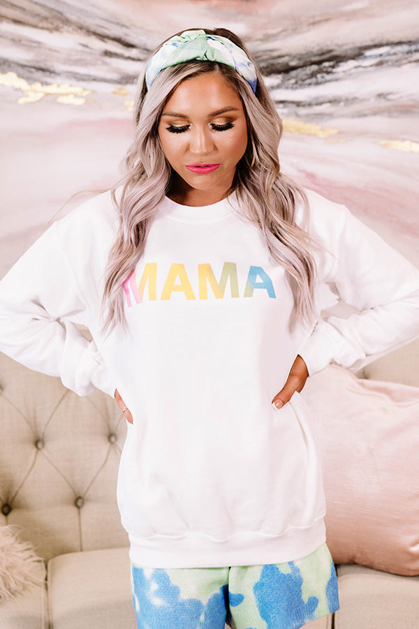 Colorful Mama Sweatshirt in White Image - 1