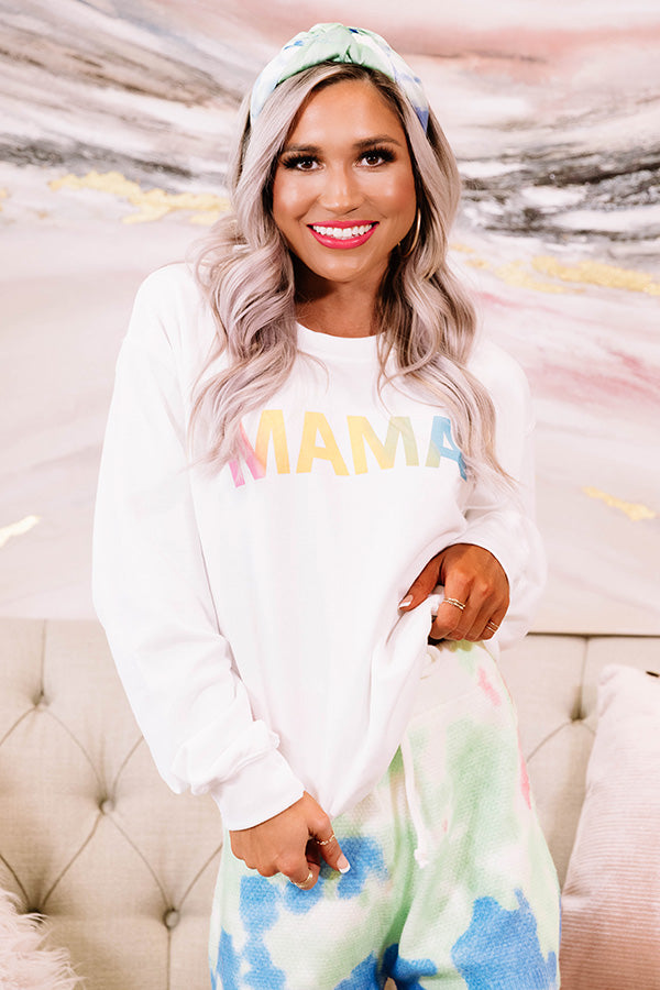 Colorful Mama Sweatshirt in White Image - 1