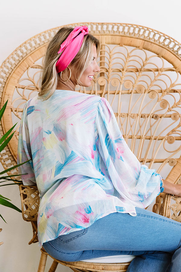 Runaway Fabulous Watercolor Shift Top In Blue Image - 1