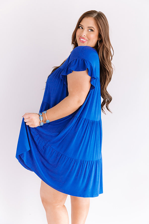 Story Of Us Babydoll Dress In Royal Blue Curves Image - 4