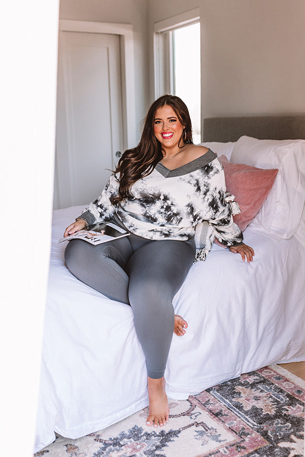 Luck And Lounging Tie Dye Sweatshirt In Ivory Curves Image - 3