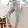 Cue The Confetti Tie Dye Joggers In Purple Image - 1