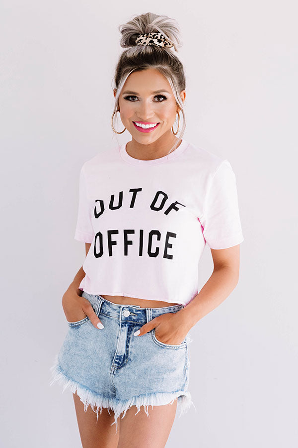 Out Of Office Crop Top in Pink Image - 3