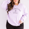 Quarantine And Chill Sweatshirt In Lavender Curves Image - 1