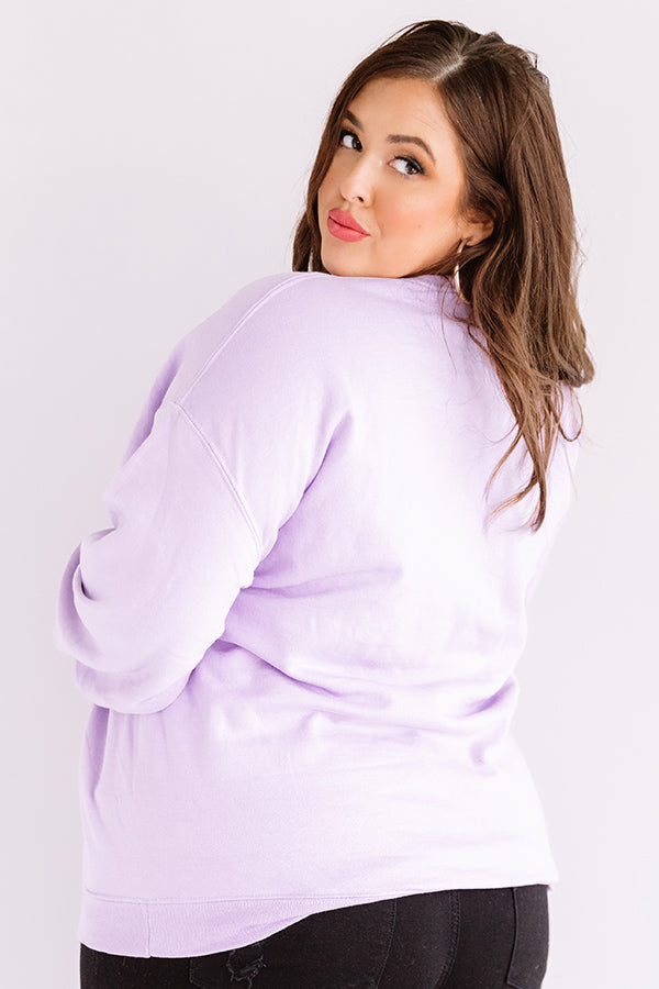 Quarantine And Chill Sweatshirt In Lavender Curves Image - 5