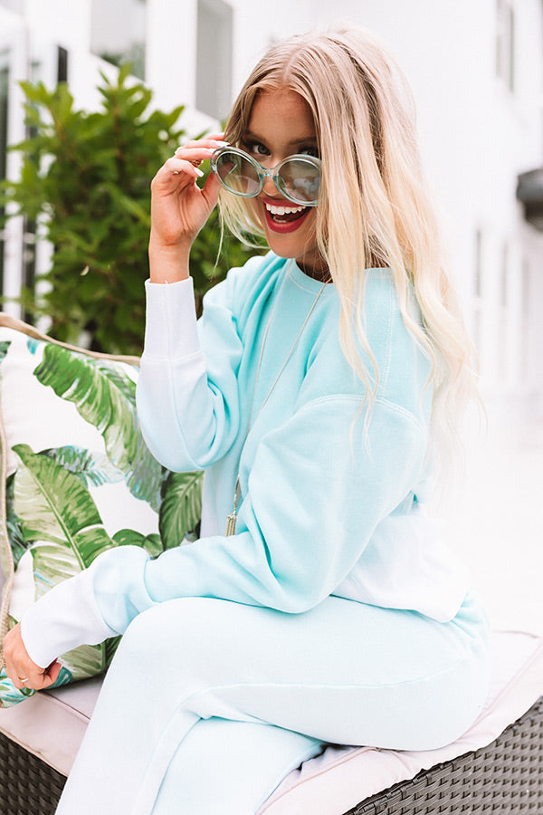 Tea And Cozy Ombre Sweatshirt In Ocean Wave Image - 5