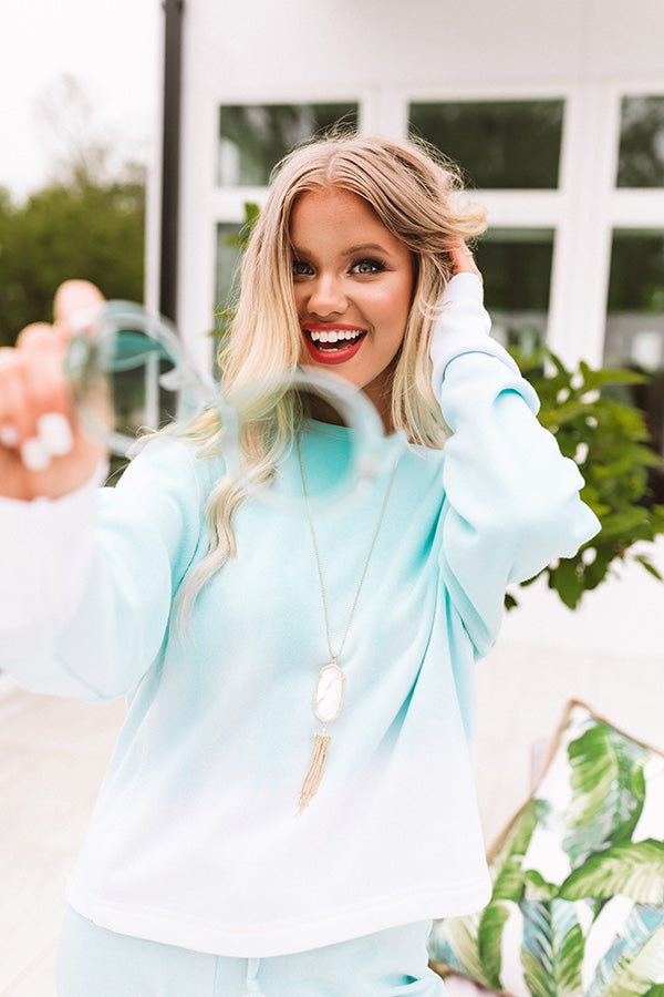 Tea And Cozy Ombre Sweatshirt In Ocean Wave Image - 2