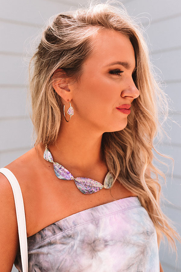 Kendra Scott Margot Gold Hoop Earrings in Lilac Abalone Image - 2