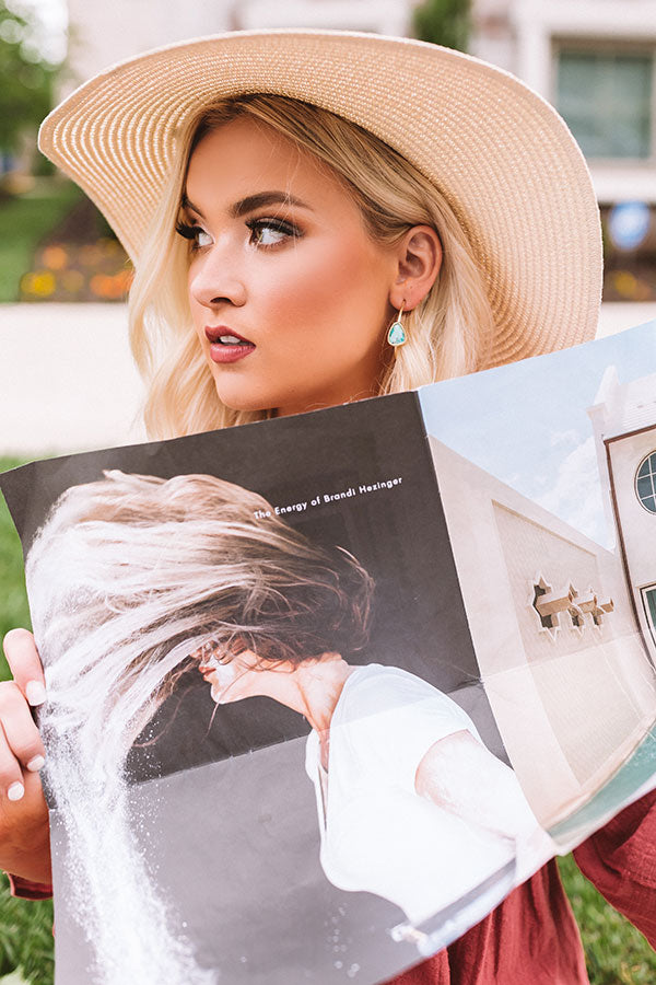 Kendra Scott Margot Gold Hoop Earrings in Sea Green Chrysocolla Image - 1