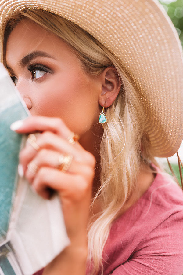 Kendra Scott Margot Gold Hoop Earrings in Sea Green Chrysocolla Image - 2