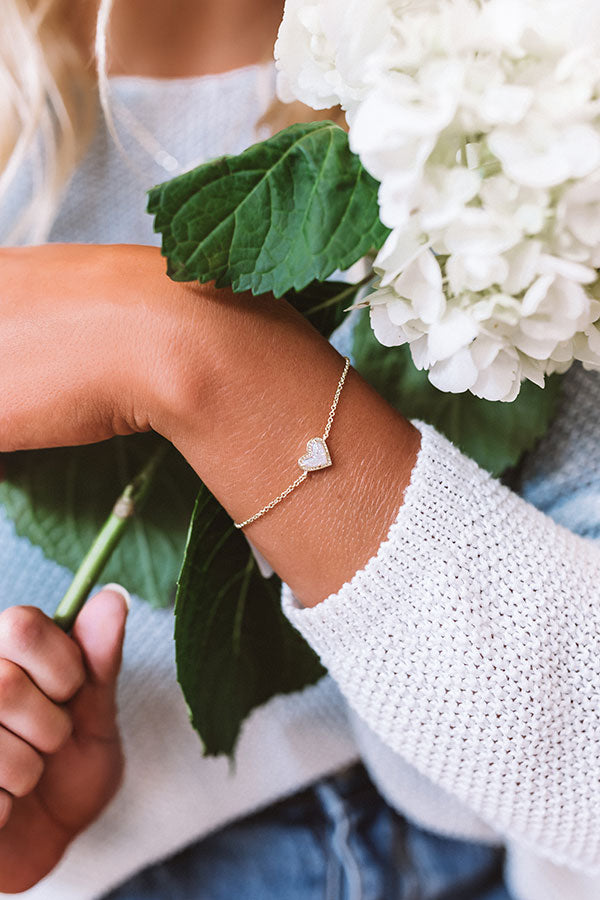 Ari Heart Gold Chain Bracelet in Iridescent Drusy • Impressions Online