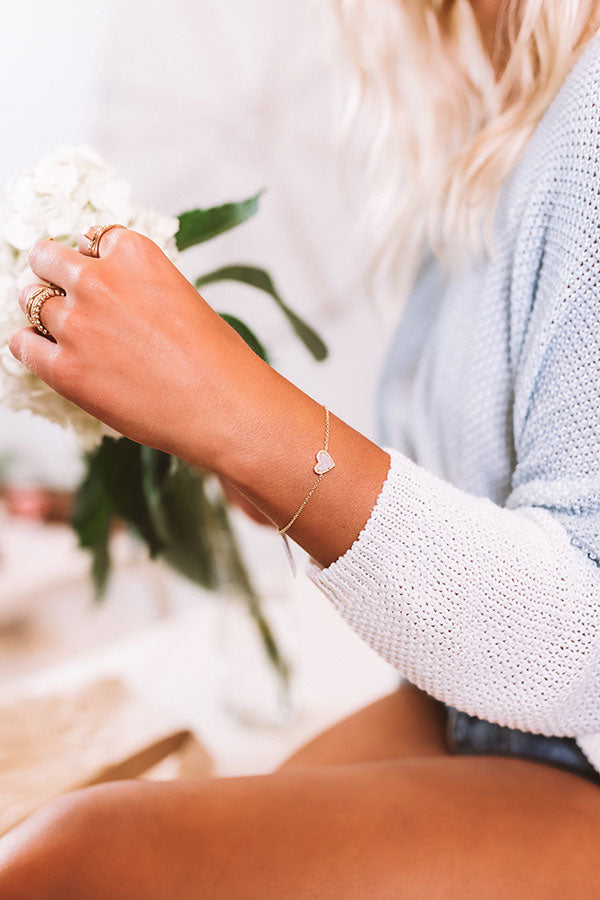 Ari Heart Gold Chain Bracelet in Iridescent Drusy • Impressions Online