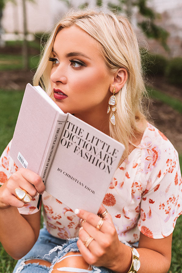 Kendra Scott Margot Vintage Gold Statement Earrings in White Abalone Image - 3