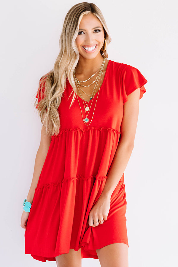Venice On My Mind Babydoll Dress in Red Image - 1