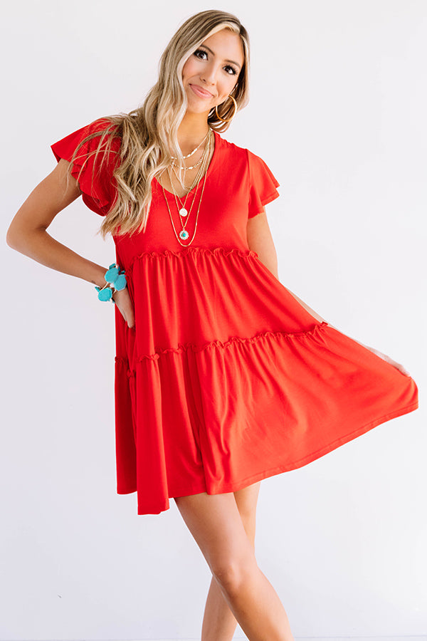 Venice On My Mind Babydoll Dress in Red Image - 3