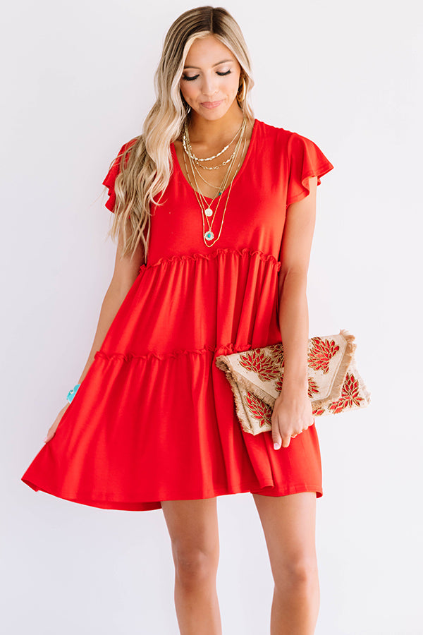 Venice On My Mind Babydoll Dress in Red Image - 4