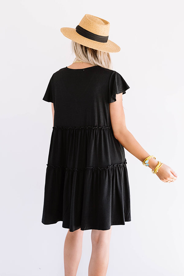 Venice On My Mind Babydoll Dress in Black Image - 5