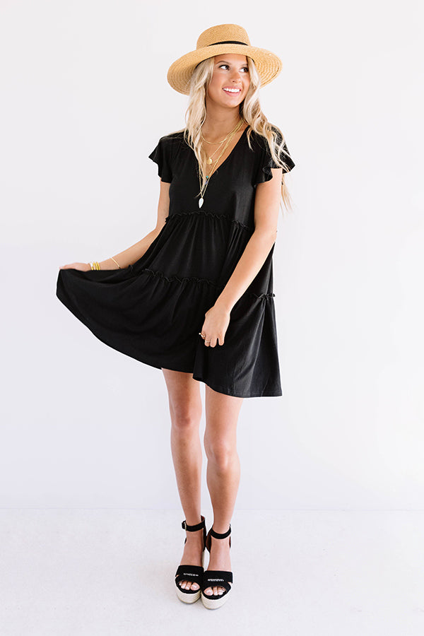 Venice On My Mind Babydoll Dress in Black Image - 3