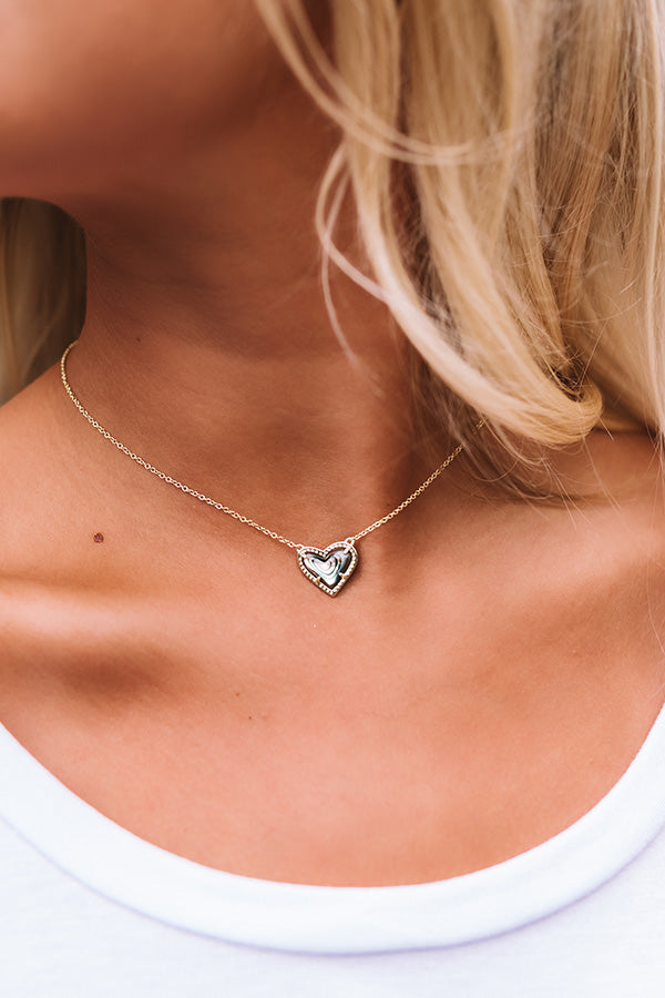 Ari Heart Gold Pendant Necklace in Abalone Shell • Impressions Online