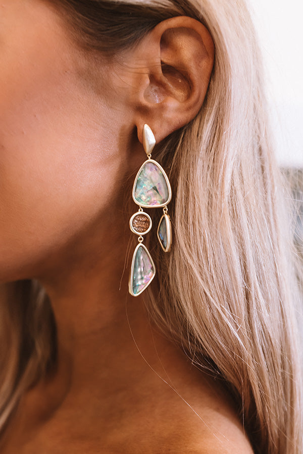 Kendra Scott Margot Gold Statement Earrings in Lilac Abalone Image - 2