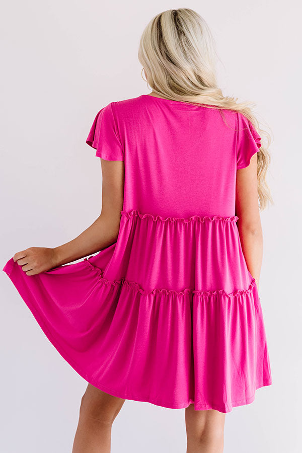 Venice On My Mind Babydoll Dress in Hot Pink Image - 4