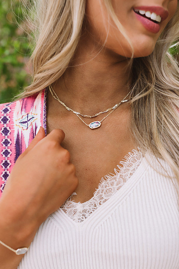 Kendra Scott Elisa Gold Multi Strand Necklace in Lilac Abalone Image - 1