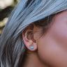 Kendra Scott Ivy Gold Stud Earrings in Lilac Abalone Image - 1
