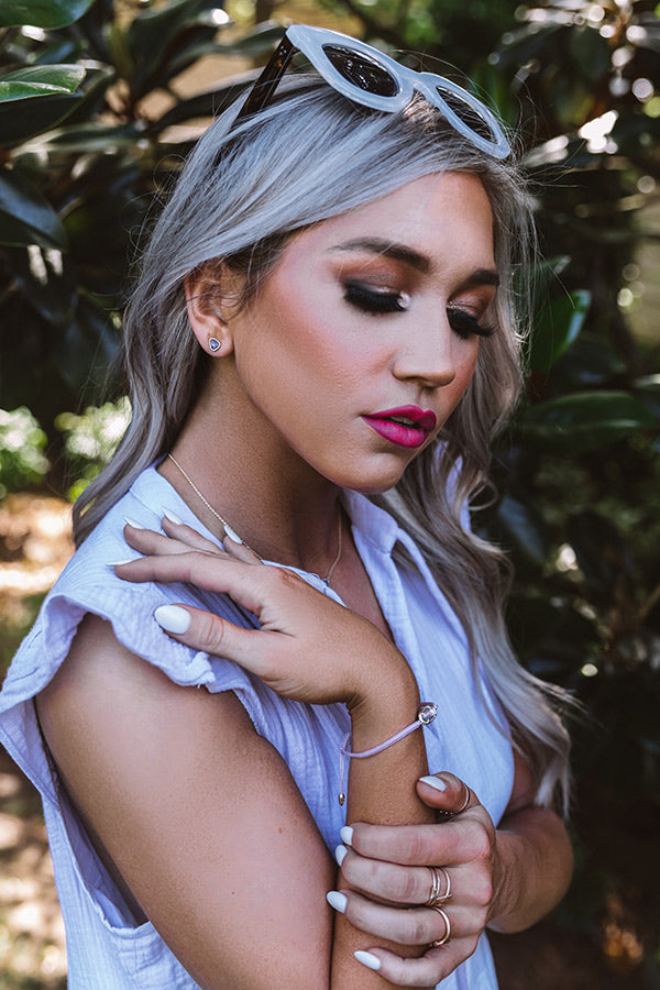 Kendra Scott Ivy Gold Stud Earrings in Lilac Abalone Image - 3