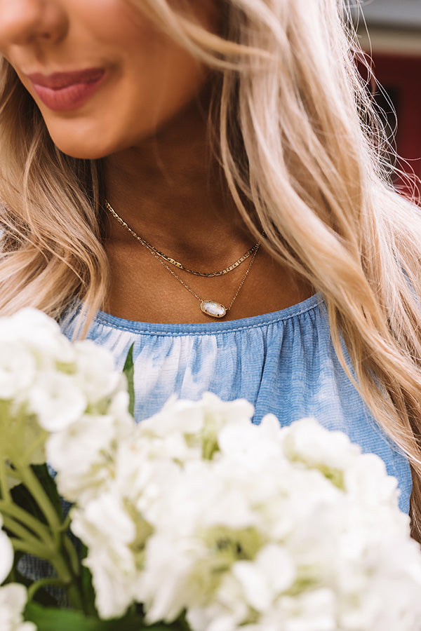 Kendra Scott Elisa Vintage Gold Multi Strand Necklace in White Abalone Image - 1