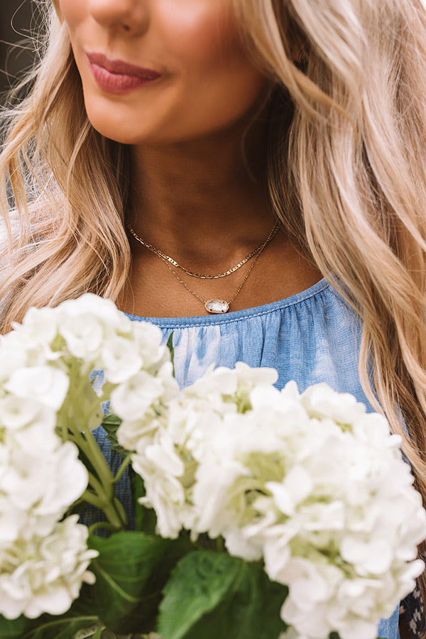 Kendra Scott Elisa Vintage Gold Multi Strand Necklace in White Abalone Image - 3