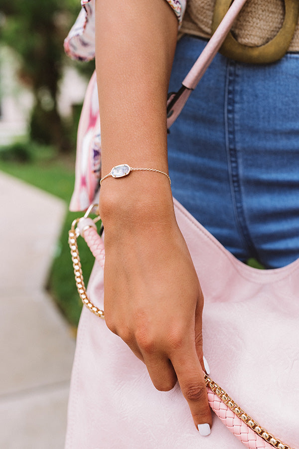 Kendra Scott Elaina Gold Single Slide Bracelet in Lilac Abalone Image - 2