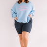 Social Distance Queen Sweatshirt in Sky Blue Curves Image - 1