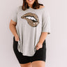 It's Glossy Leopard Lips Shift Tee In Grey Curves Image - 1