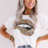 It's Glossy Leopard Lips Shift Tee In White Image - 1