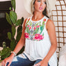 Margs At Sunset Embroidered Top in White Image - 1