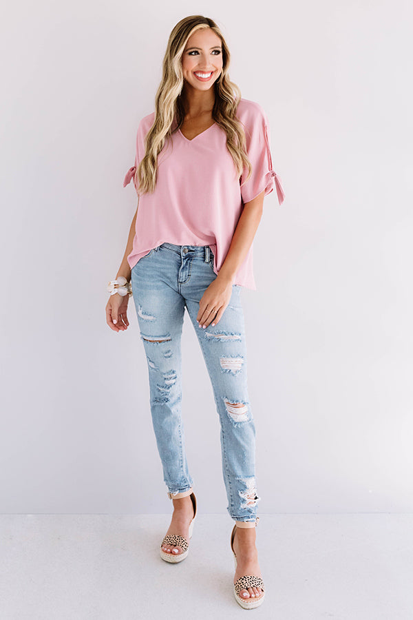 Away On A Jet Plane Shift Top In Blush Image - 1