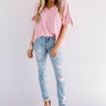 Away On A Jet Plane Shift Top In Blush Image - 1