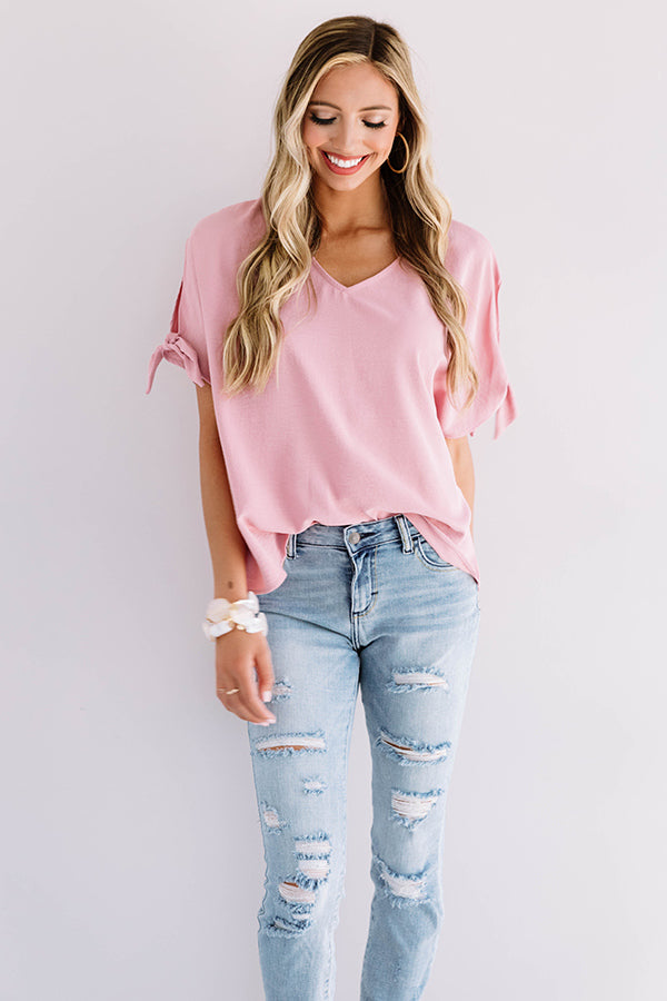 Away On A Jet Plane Shift Top In Blush Image - 3