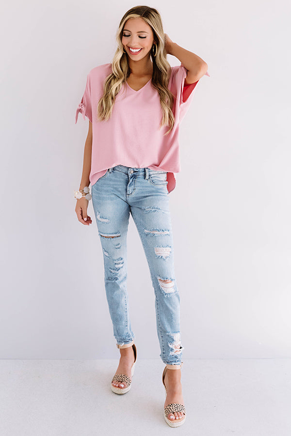 Away On A Jet Plane Shift Top In Blush Image - 2